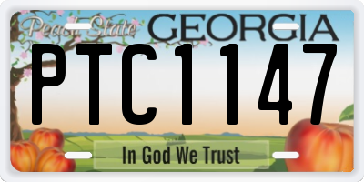 GA license plate PTC1147