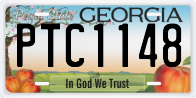 GA license plate PTC1148