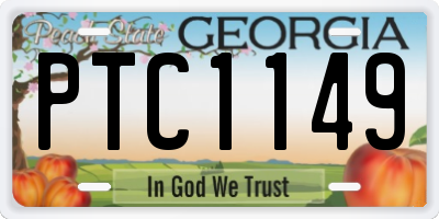 GA license plate PTC1149