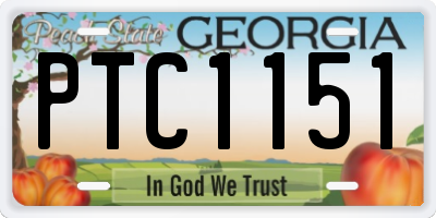 GA license plate PTC1151