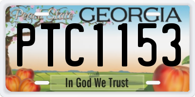 GA license plate PTC1153