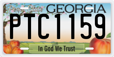 GA license plate PTC1159