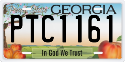 GA license plate PTC1161