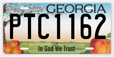 GA license plate PTC1162
