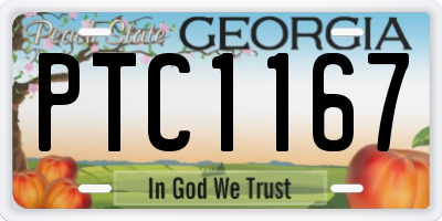 GA license plate PTC1167