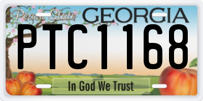 GA license plate PTC1168