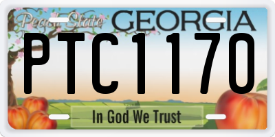 GA license plate PTC1170