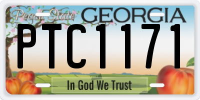 GA license plate PTC1171