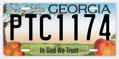 GA license plate PTC1174