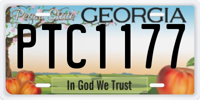 GA license plate PTC1177