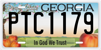 GA license plate PTC1179