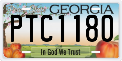 GA license plate PTC1180