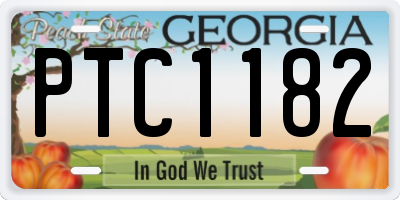 GA license plate PTC1182