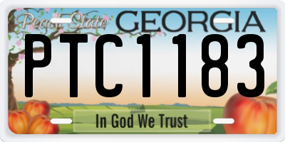 GA license plate PTC1183