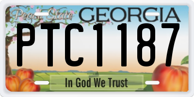 GA license plate PTC1187