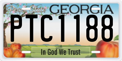 GA license plate PTC1188