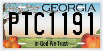 GA license plate PTC1191