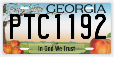 GA license plate PTC1192