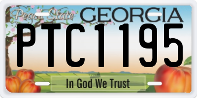 GA license plate PTC1195