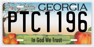 GA license plate PTC1196