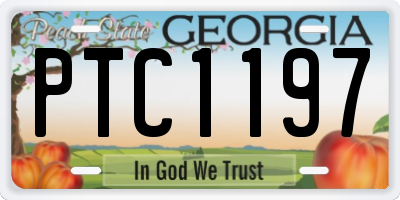 GA license plate PTC1197
