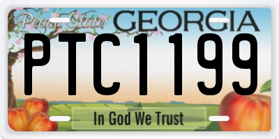 GA license plate PTC1199