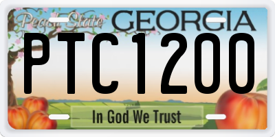 GA license plate PTC1200