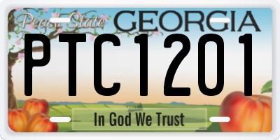GA license plate PTC1201