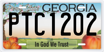 GA license plate PTC1202