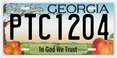 GA license plate PTC1204