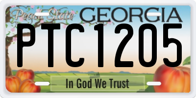 GA license plate PTC1205