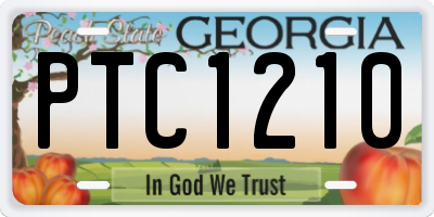 GA license plate PTC1210