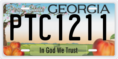GA license plate PTC1211