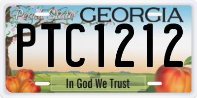 GA license plate PTC1212