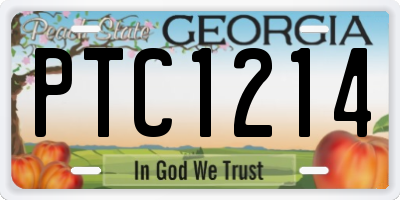 GA license plate PTC1214