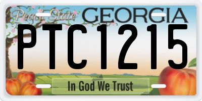 GA license plate PTC1215