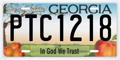 GA license plate PTC1218