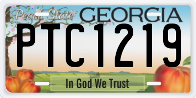GA license plate PTC1219