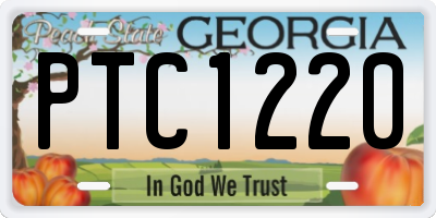 GA license plate PTC1220