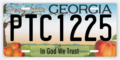 GA license plate PTC1225