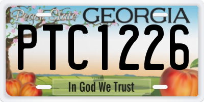 GA license plate PTC1226