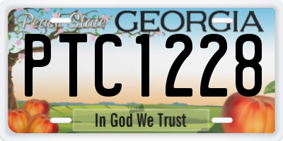 GA license plate PTC1228