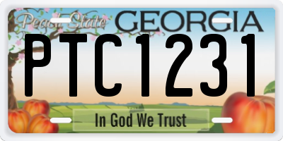 GA license plate PTC1231