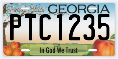 GA license plate PTC1235