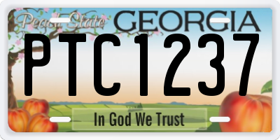 GA license plate PTC1237