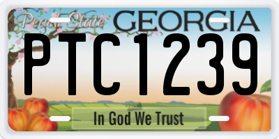 GA license plate PTC1239