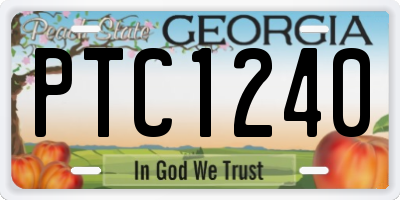 GA license plate PTC1240