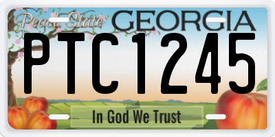 GA license plate PTC1245