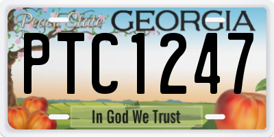 GA license plate PTC1247