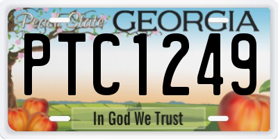 GA license plate PTC1249